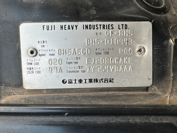 1998 Subaru Legacy Wagon GT-B BH5 5MT